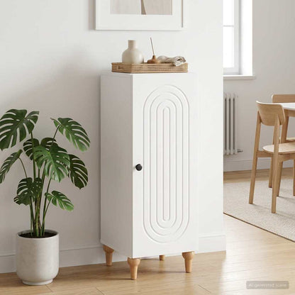 Servírovací Skříň Bílá S Vysokým Leskem 33 X 34,5 X 90 Cm