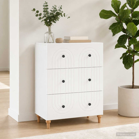 Skříň Se Zásuvkami Bílá 66 X 34,5 X 90 Cm Kompozitní Dřevo
