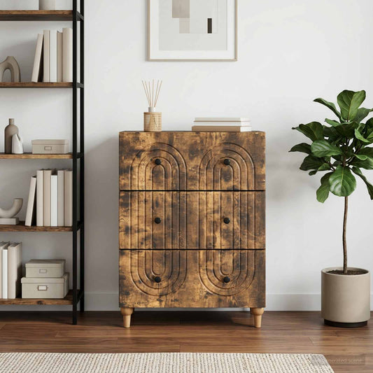 Skříň Se Zásuvkami Kouřový Dub 66 X 34,5 X 90 Cm