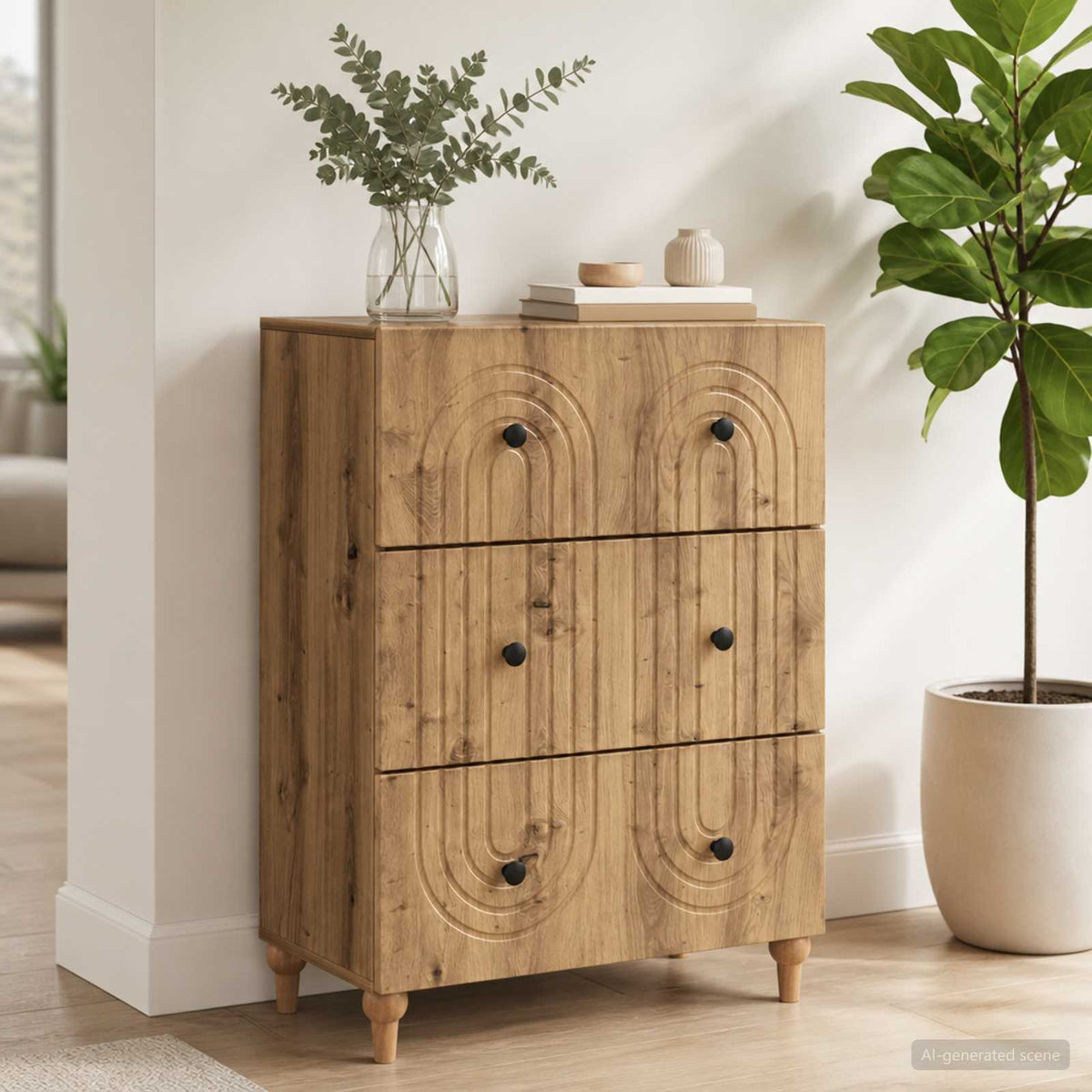 Skříň Se Zásuvkami 66 X 34,5 X 90 Cm Kompozitní Dřevo