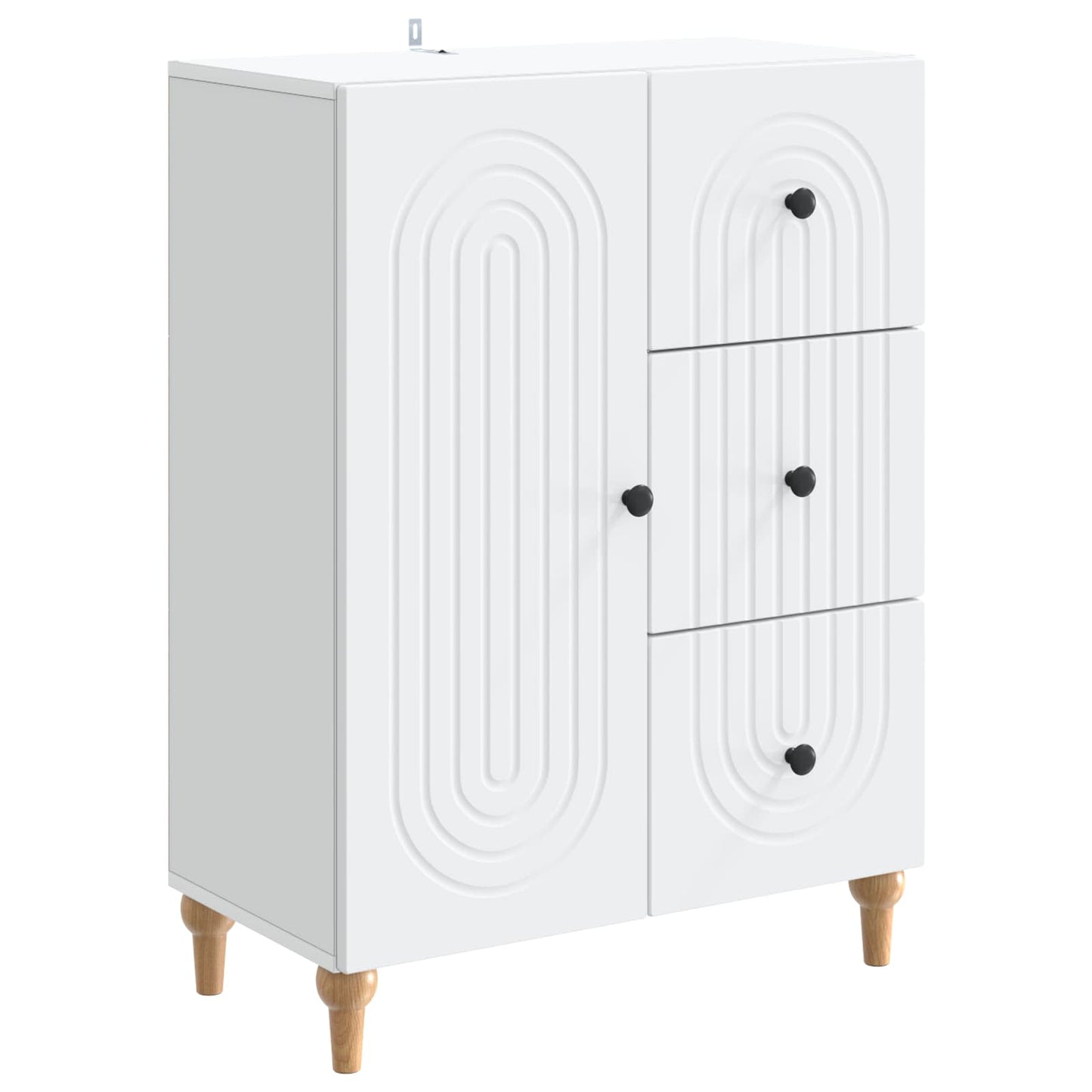 Servírovací Skříň Bílá 66 X 34,5 X 90 Cm Kompozitní Dřevo