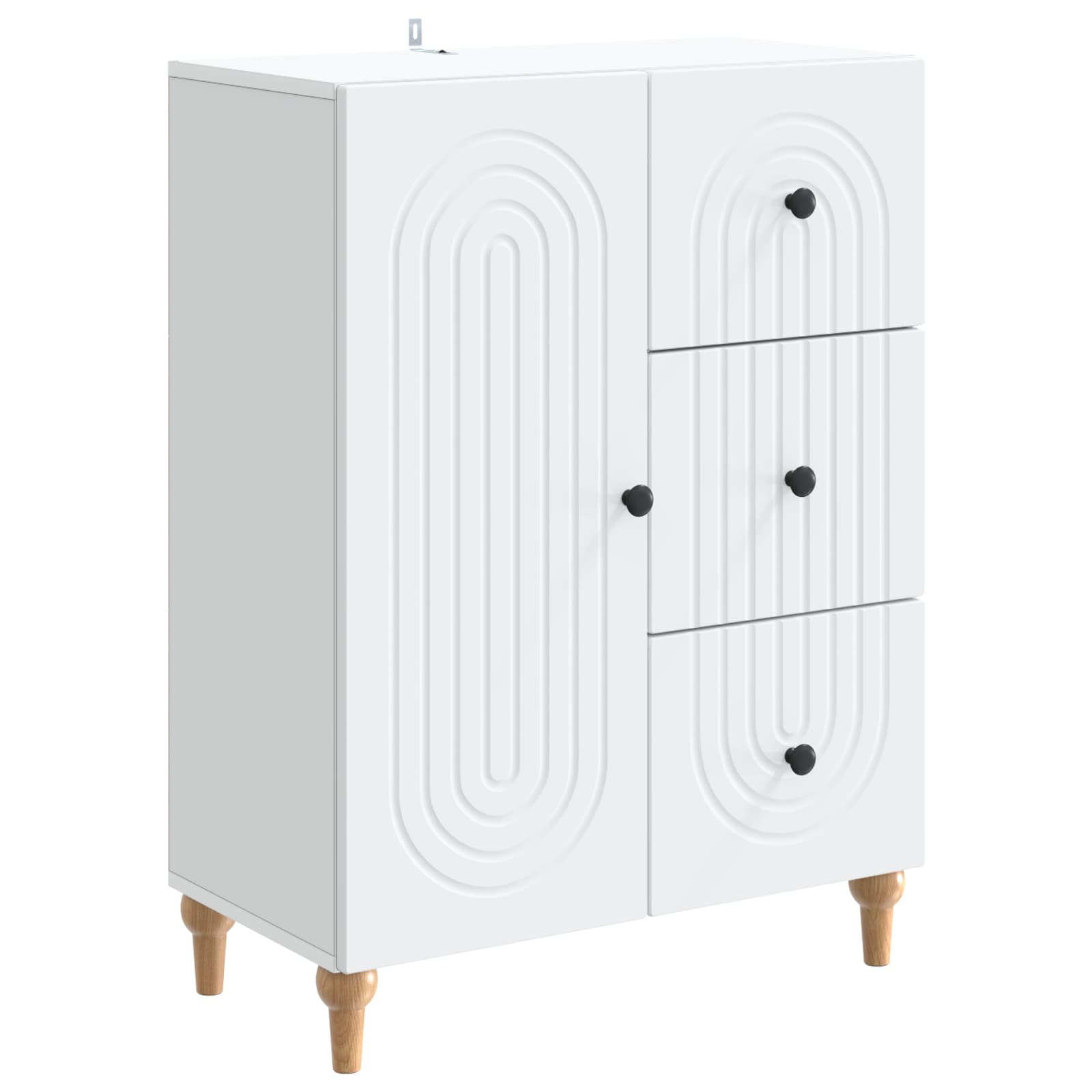 Servírovací Skříň Bílá 66 X 34,5 X 90 Cm Kompozitní Dřevo