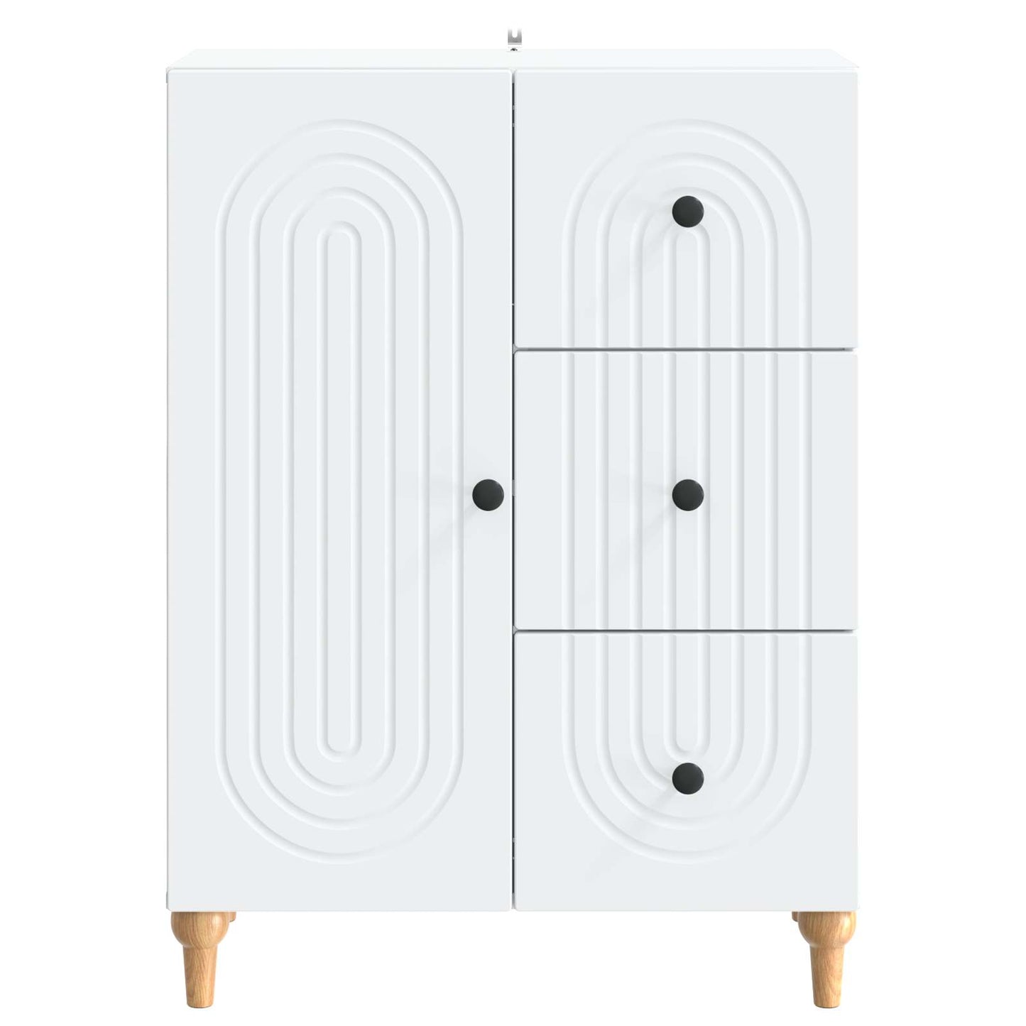 Servírovací Skříň Bílá 66 X 34,5 X 90 Cm Kompozitní Dřevo