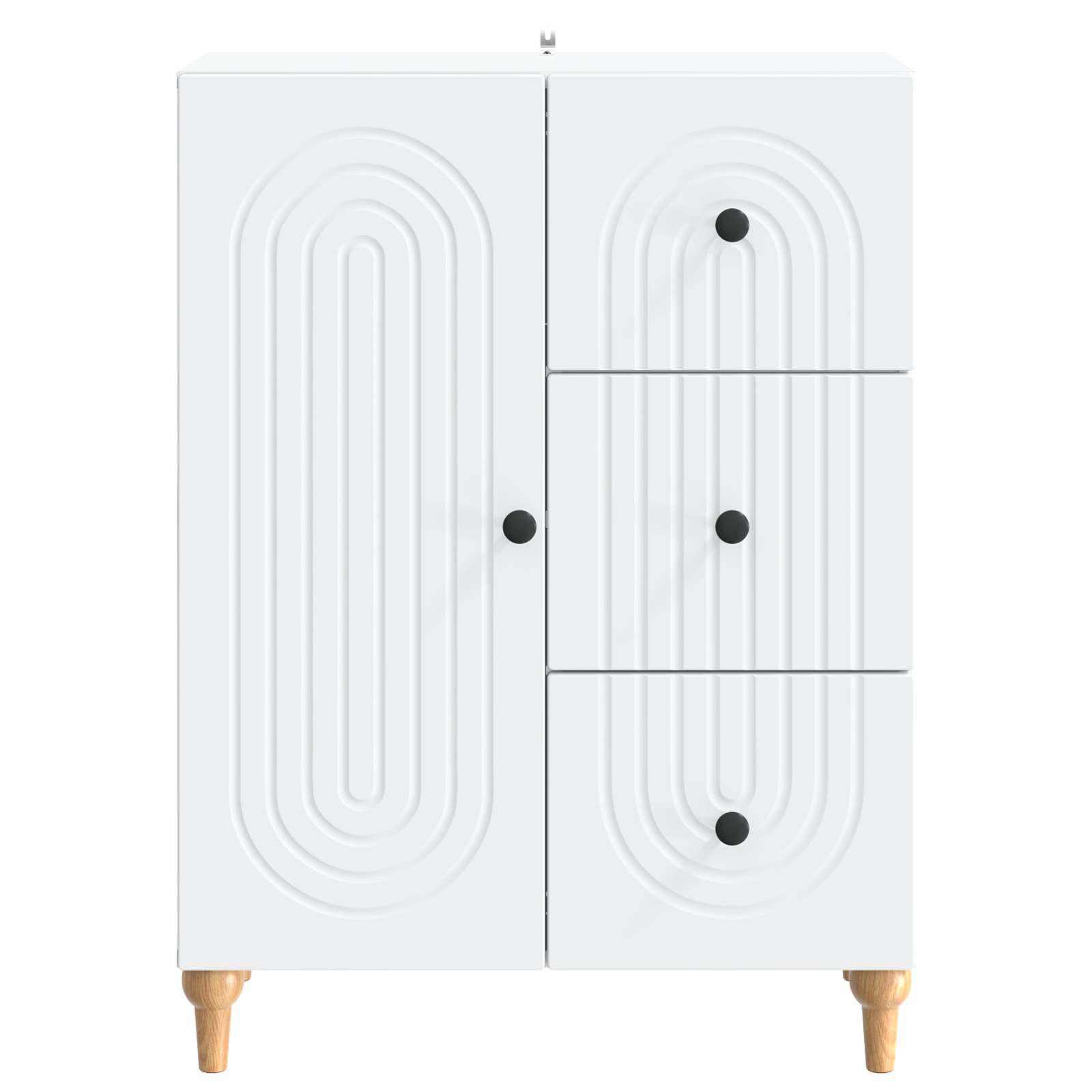 Servírovací Skříň Bílá 66 X 34,5 X 90 Cm Kompozitní Dřevo