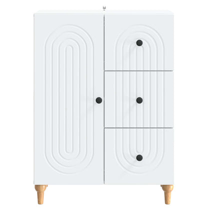Servírovací Skříň Bílá 66 X 34,5 X 90 Cm Kompozitní Dřevo