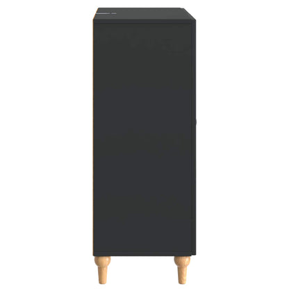 Servírovací Skříň Černá 66 X 34,5 X 90 Cm Kompozitní Dřevo