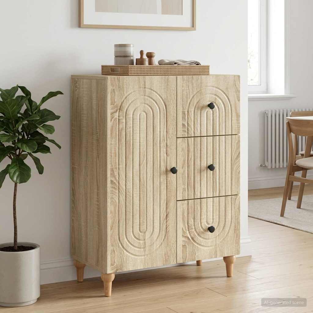 Servírovací Skříň Dub Sonoma 66 X 34,5 X 90 Cm Kompozitní Dřevo