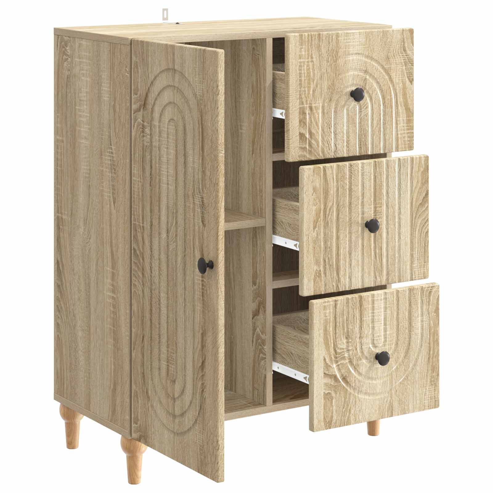 Servírovací Skříň Dub Sonoma 66 X 34,5 X 90 Cm Kompozitní Dřevo