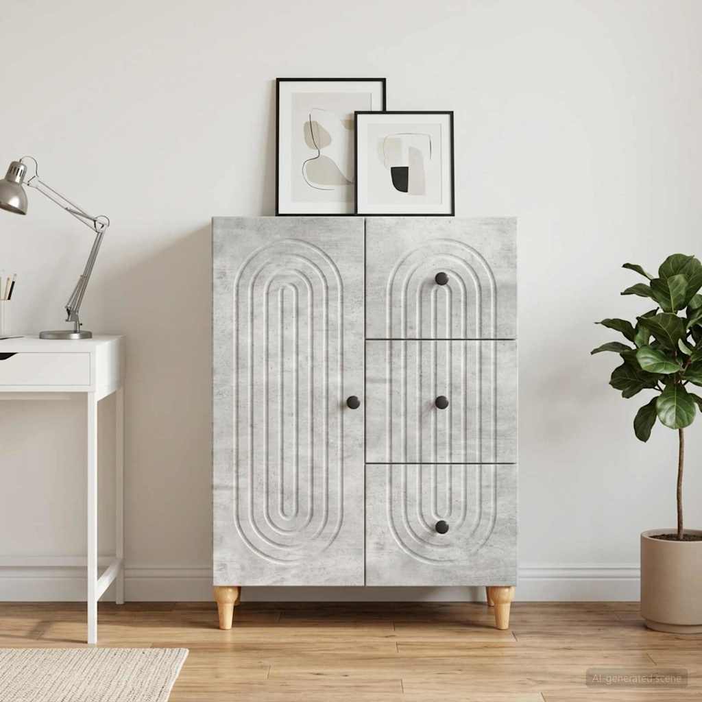 Servírovací Skříň Se Zásuvkou Betonově Šedá 66 X 34,5 X 90 Cm
