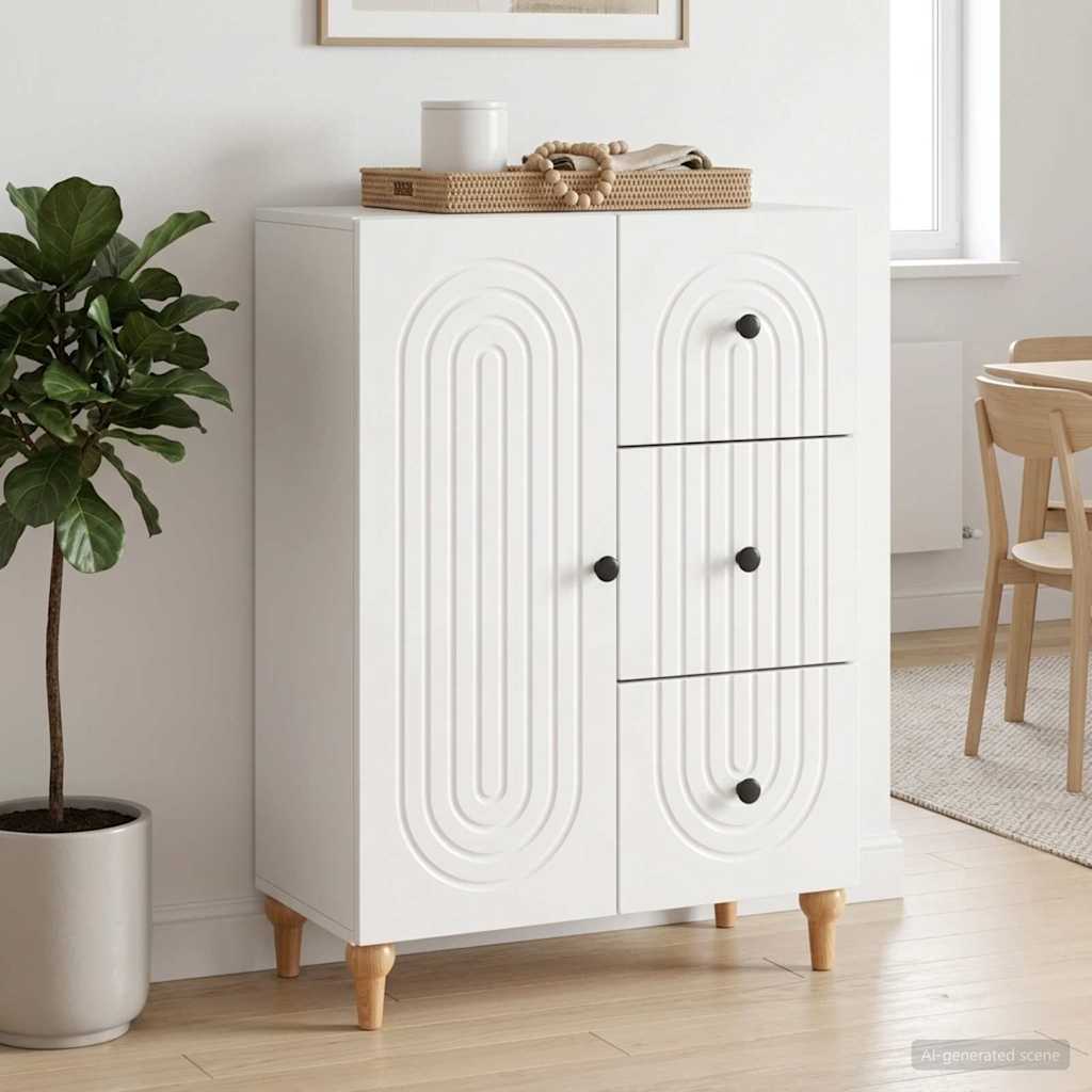 Servírovací Skříň Bílá S Vysokým Leskem 66 X 34,5 X 90 Cm