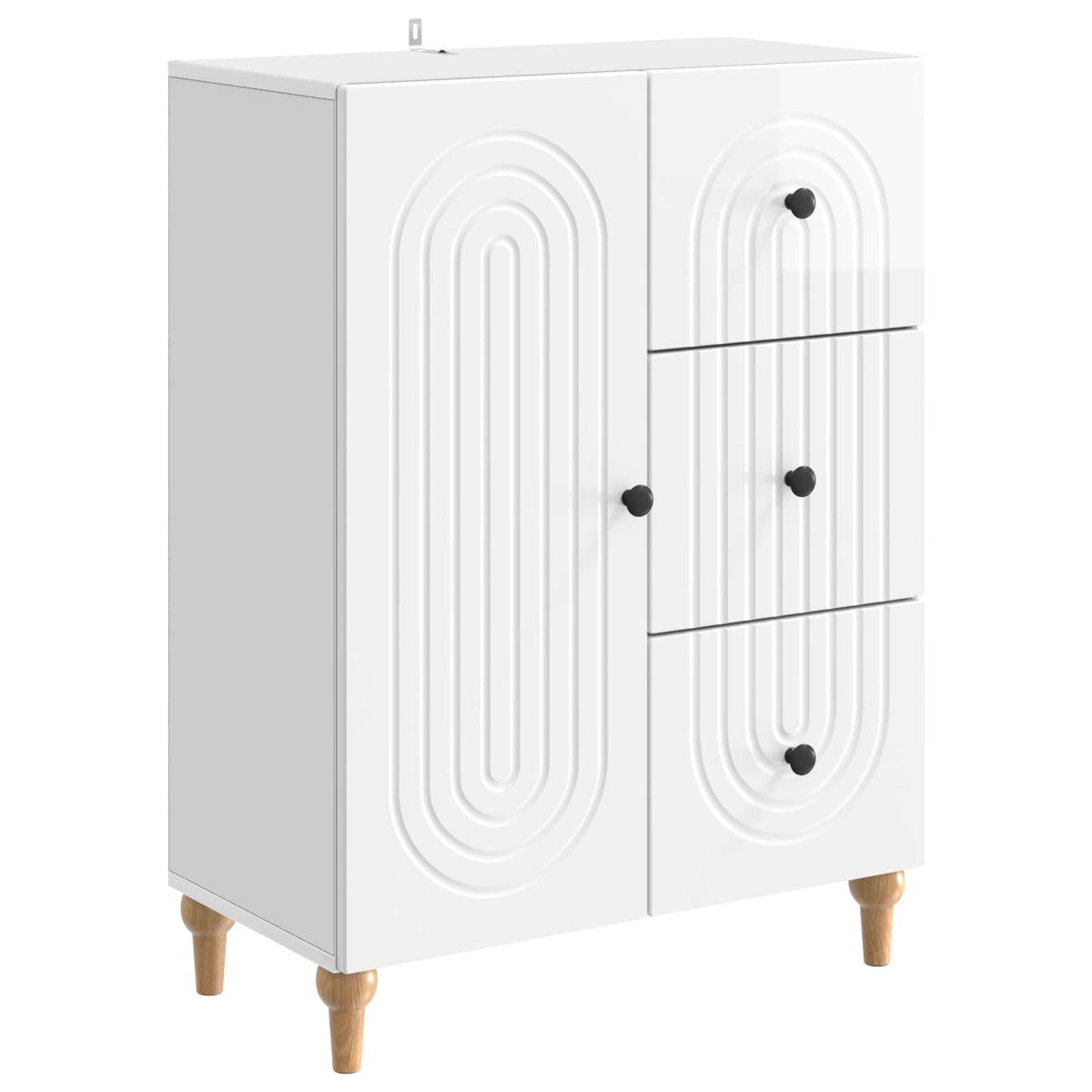 Servírovací Skříň Bílá S Vysokým Leskem 66 X 34,5 X 90 Cm