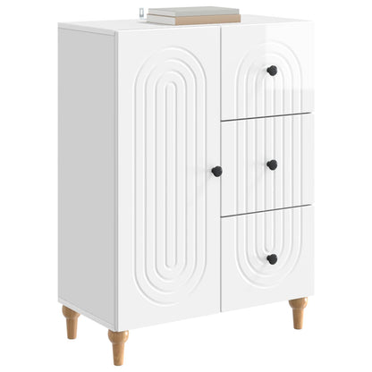 Servírovací Skříň Bílá S Vysokým Leskem 66 X 34,5 X 90 Cm