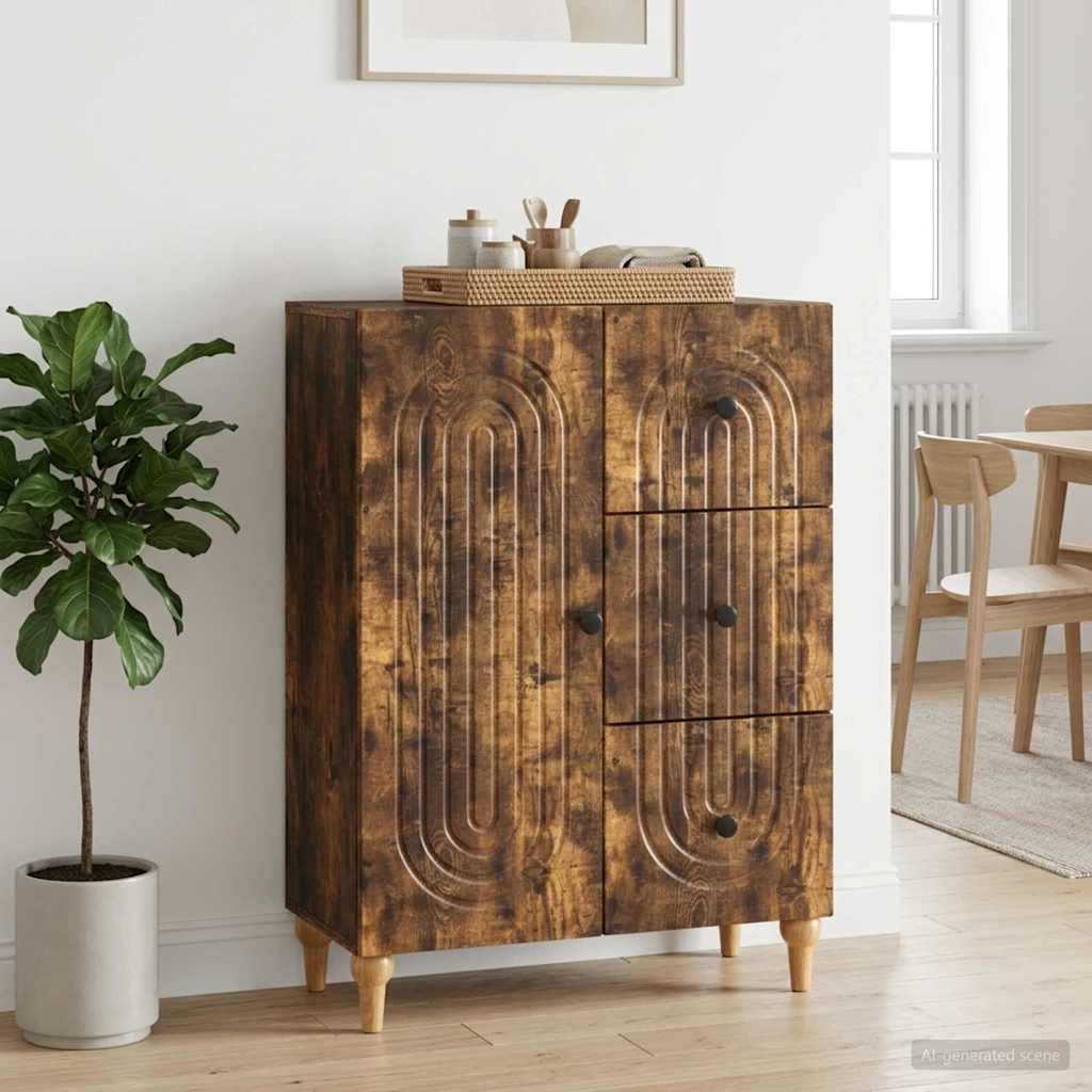 Servírovací Skříň Se Zásuvkou Kouřový Dub 66 X 34,5 X 90 Cm