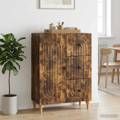 Servírovací Skříň Se Zásuvkou Kouřový Dub 66 X 34,5 X 90 Cm