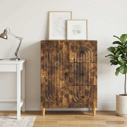 Servírovací Skříň Se Zásuvkou Kouřový Dub 66 X 34,5 X 90 Cm