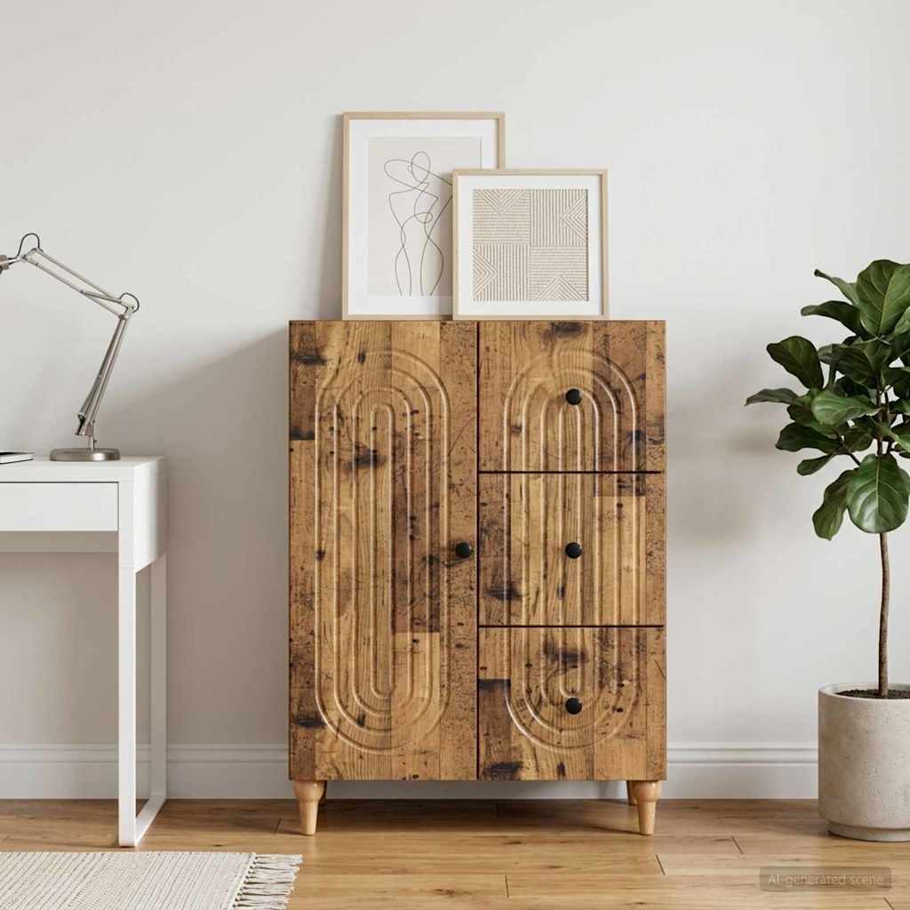Servírovací Skříň Se Zásuvkou Staré Dřevo 66 X 34,5 X 90 Cm