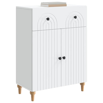Servírovací Skříň Bílá 66 X 34,5 X 90 Cm Kompozitní Dřevo