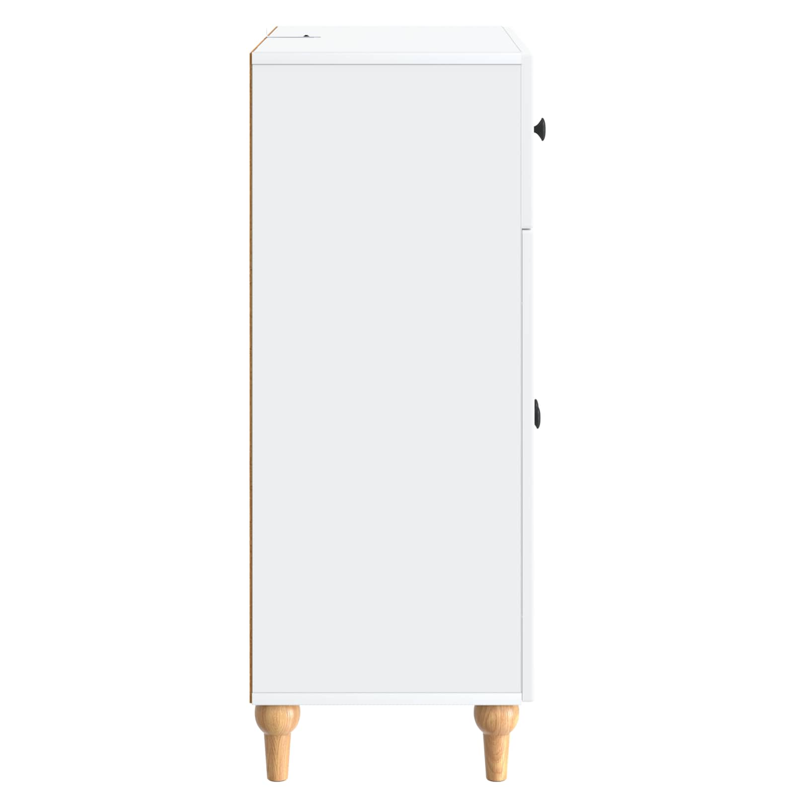 Servírovací Skříň Bílá 66 X 34,5 X 90 Cm Kompozitní Dřevo
