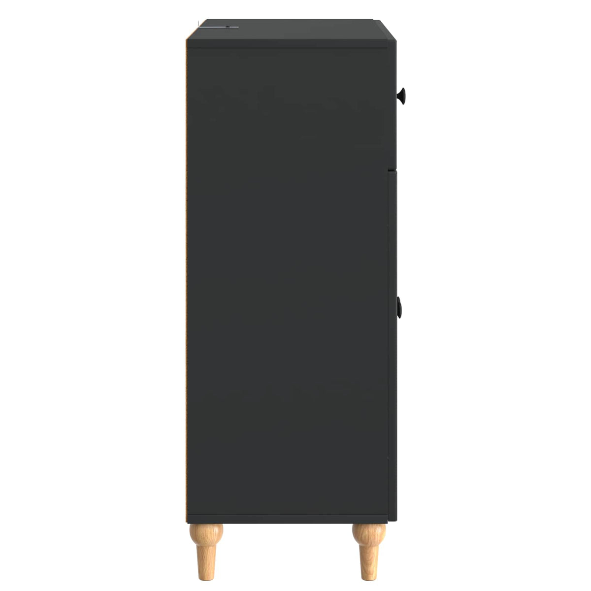 Servírovací Skříň Černá 66 X 34,5 X 90 Cm Kompozitní Dřevo