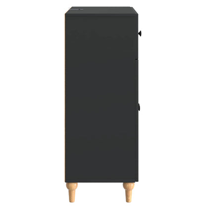 Servírovací Skříň Černá 66 X 34,5 X 90 Cm Kompozitní Dřevo