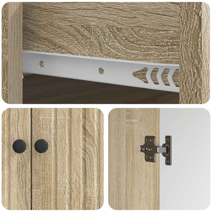 Servírovací Skříň Dub Sonoma 66 X 34,5 X 90 Cm Kompozitní Dřevo