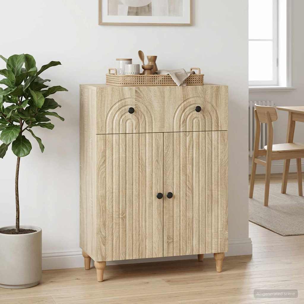 Servírovací Skříň Dub Sonoma 66 X 34,5 X 90 Cm Kompozitní Dřevo