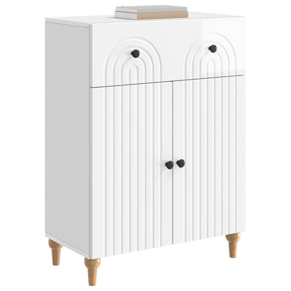 Servírovací Skříň Bílá S Vysokým Leskem 66 X 34,5 X 90 Cm