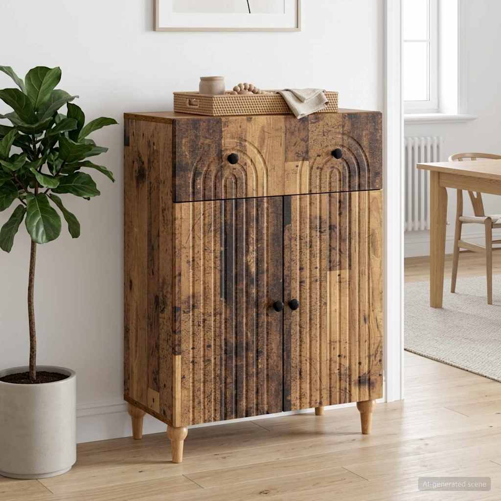 Servírovací Skříň Se Zásuvkou Staré Dřevo 66 X 34,5 X 90 Cm
