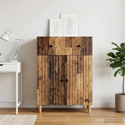 Servírovací Skříň Se Zásuvkou Staré Dřevo 66 X 34,5 X 90 Cm