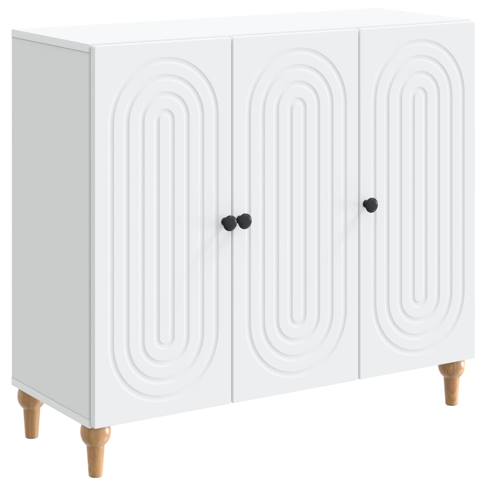 Servírovací Skříň Bílá 89 X 34,5 X 80 Cm Kompozitní Dřevo