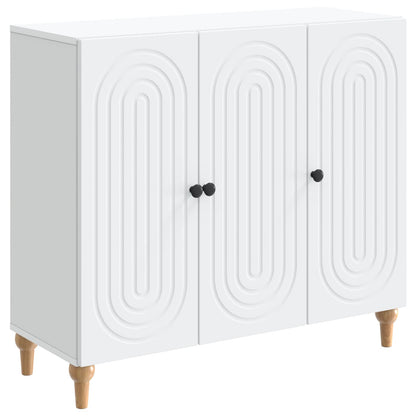 Servírovací Skříň Bílá 89 X 34,5 X 80 Cm Kompozitní Dřevo