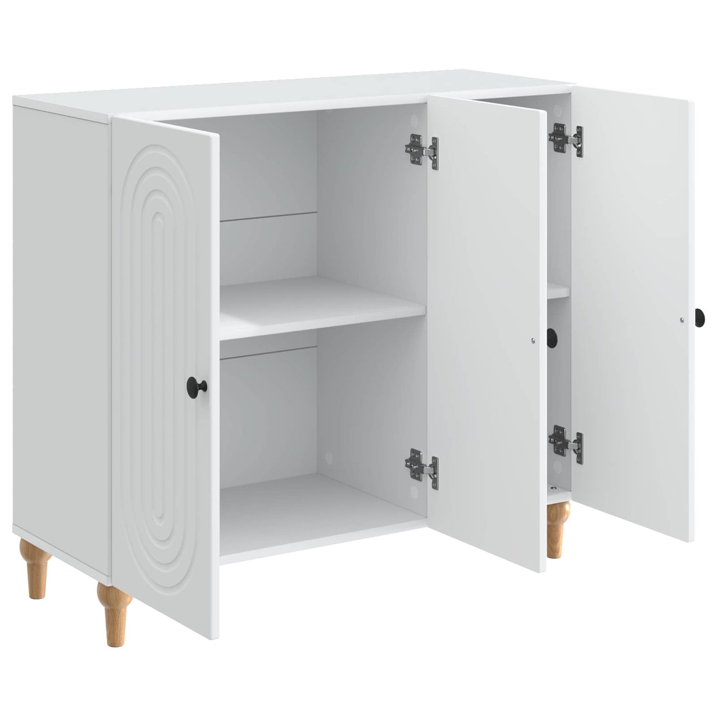 Servírovací Skříň Bílá 89 X 34,5 X 80 Cm Kompozitní Dřevo