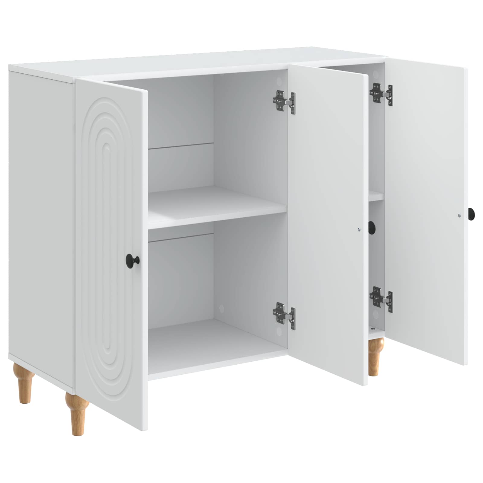 Servírovací Skříň Bílá 89 X 34,5 X 80 Cm Kompozitní Dřevo