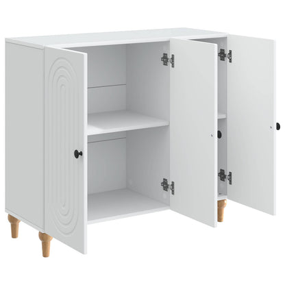 Servírovací Skříň Bílá 89 X 34,5 X 80 Cm Kompozitní Dřevo