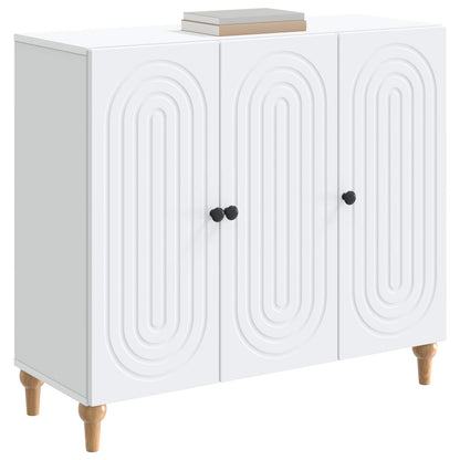Servírovací Skříň Bílá 89 X 34,5 X 80 Cm Kompozitní Dřevo