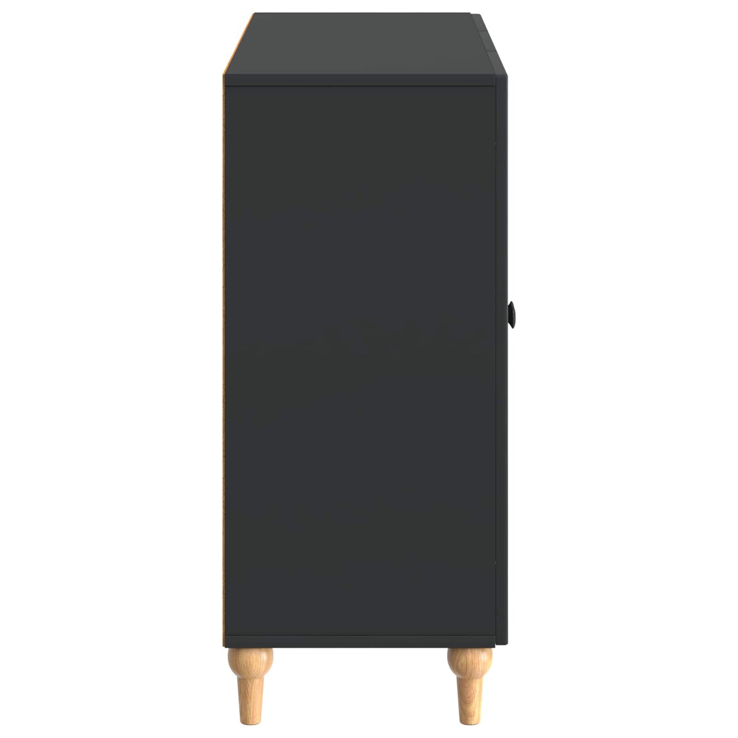 Servírovací Skříň Černá 89 X 34,5 X 80 Cm Kompozitní Dřevo