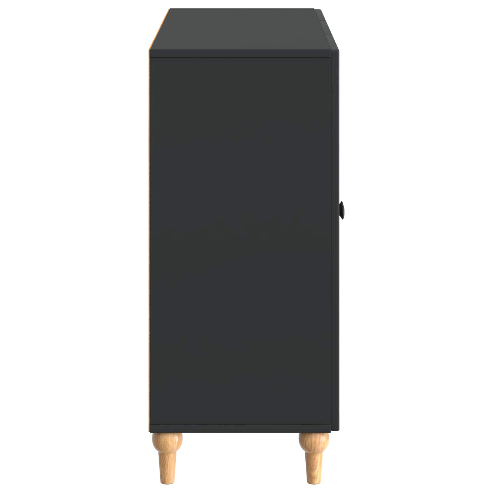 Servírovací Skříň Černá 89 X 34,5 X 80 Cm Kompozitní Dřevo