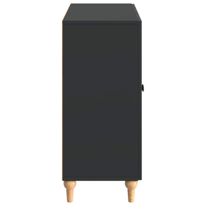 Servírovací Skříň Černá 89 X 34,5 X 80 Cm Kompozitní Dřevo