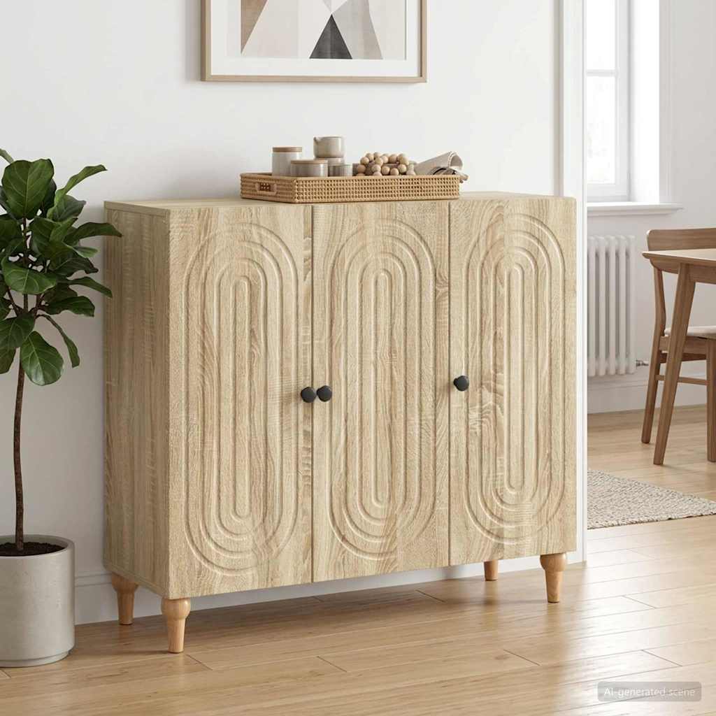 Servírovací Skříň Dub Sonoma 89 X 34,5 X 80 Cm Kompozitní Dřevo