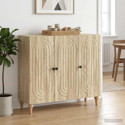 Servírovací Skříň Dub Sonoma 89 X 34,5 X 80 Cm Kompozitní Dřevo