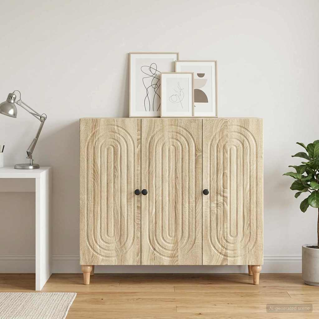 Servírovací Skříň Dub Sonoma 89 X 34,5 X 80 Cm Kompozitní Dřevo