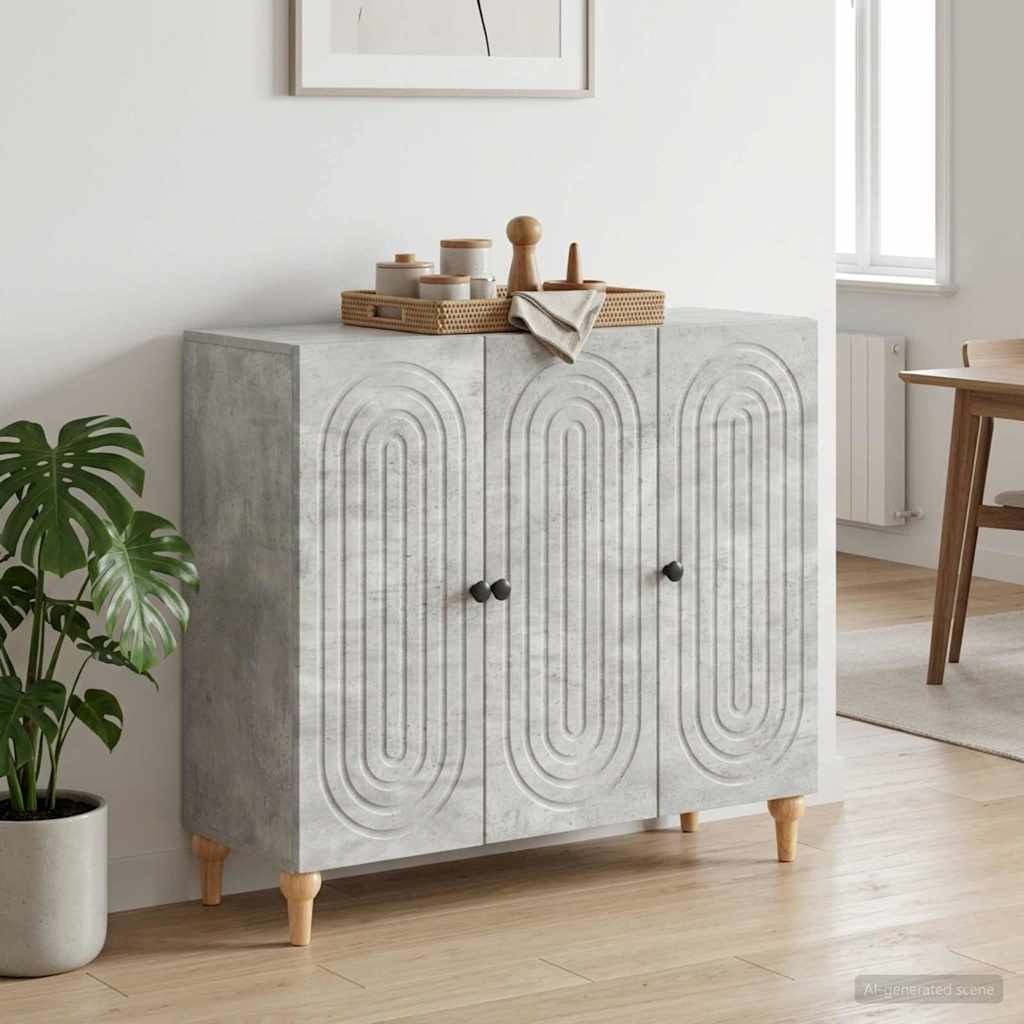 Servírovací Skříň Betonově Šedá 89 X 34,5 X 80 Cm