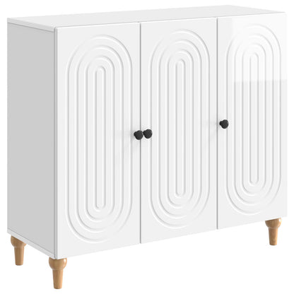 Servírovací Skříň Bílá S Vysokým Leskem 89 X 34,5 X 80 Cm