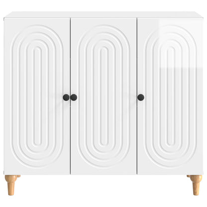 Servírovací Skříň Bílá S Vysokým Leskem 89 X 34,5 X 80 Cm