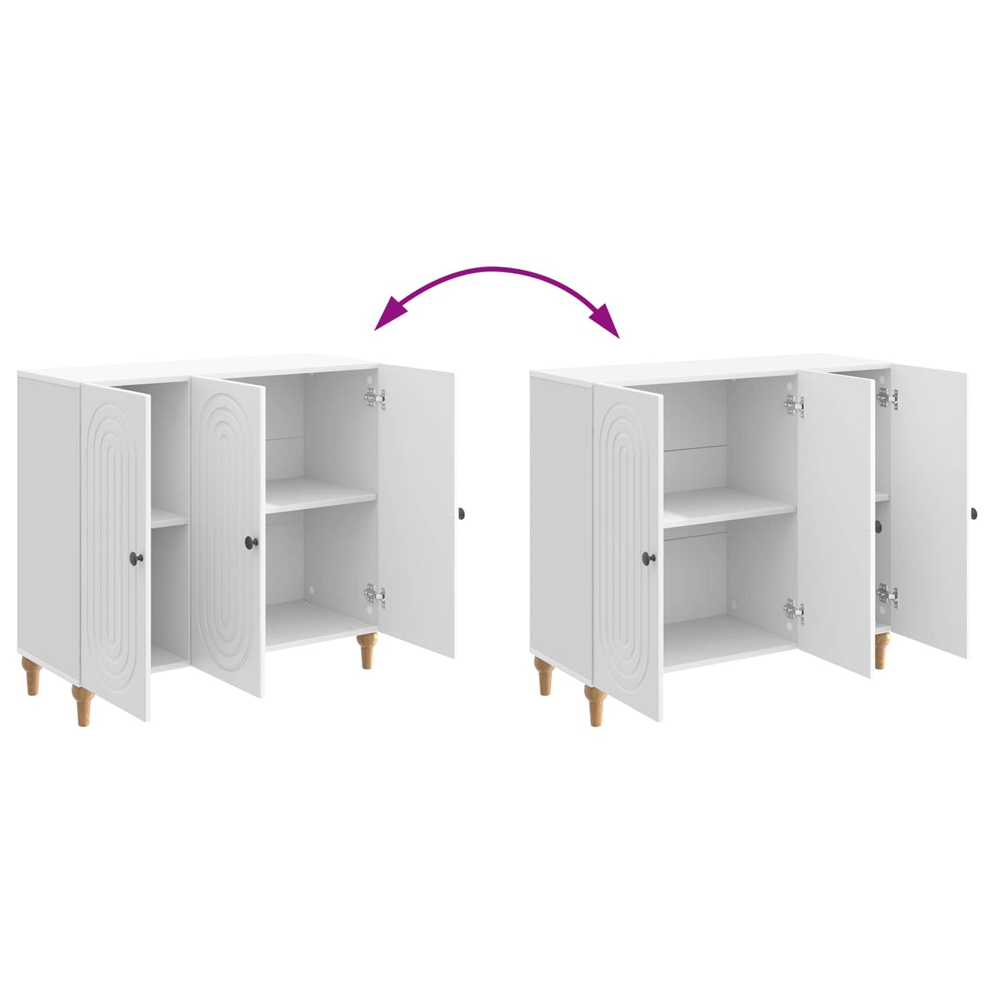 Servírovací Skříň Bílá S Vysokým Leskem 89 X 34,5 X 80 Cm