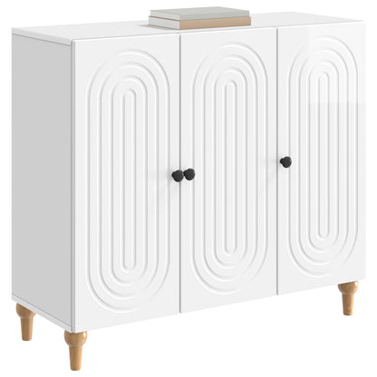 Servírovací Skříň Bílá S Vysokým Leskem 89 X 34,5 X 80 Cm