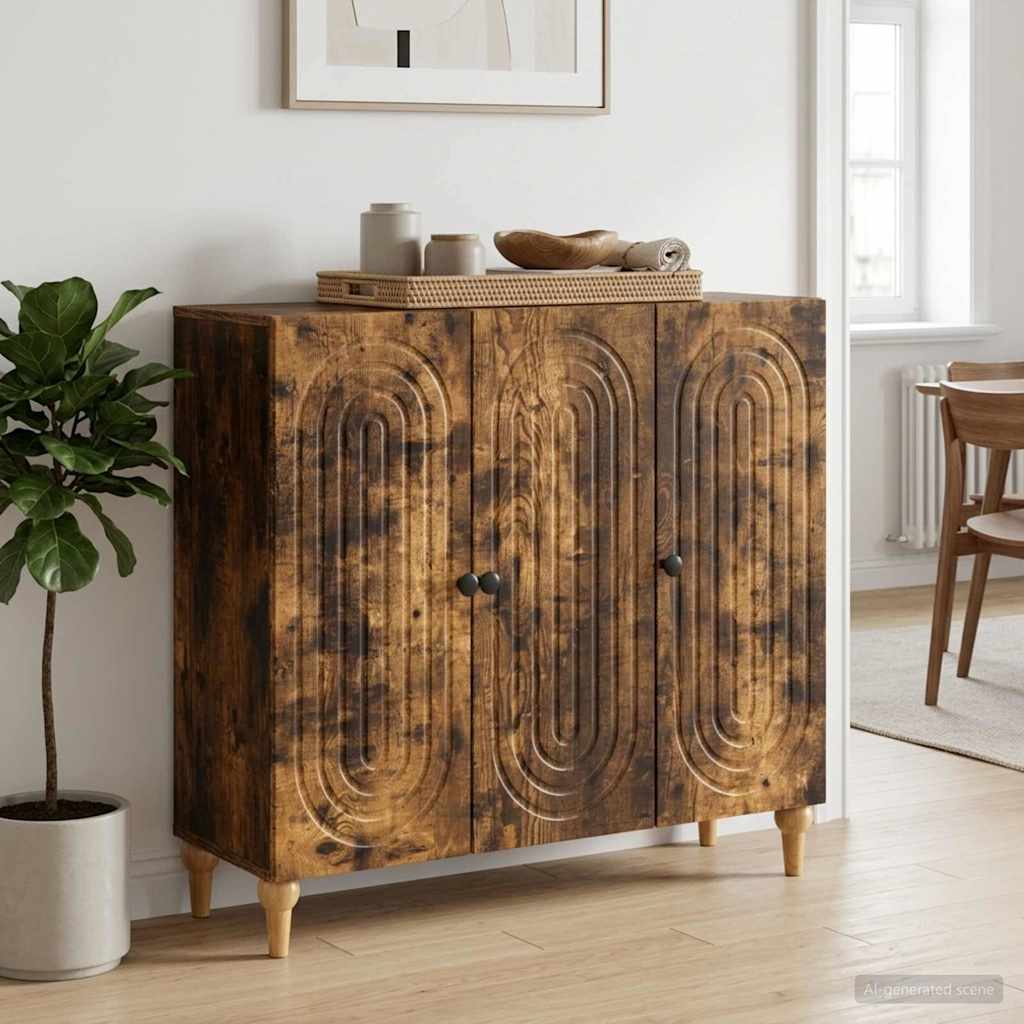 Servírovací Skříň Kouřový Dub 89 X 34,5 X 80 Cm