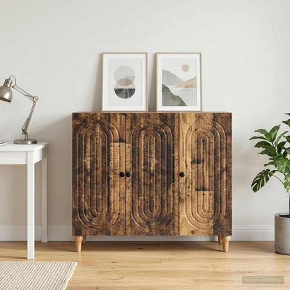 Servírovací Skříň Staré Dřevo 89 X 34,5 X 80 Cm