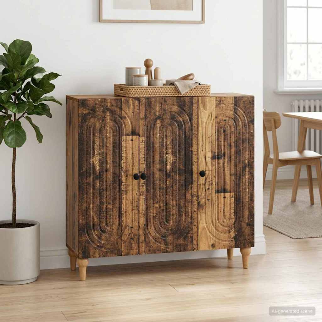 Servírovací Skříň Staré Dřevo 89 X 34,5 X 80 Cm