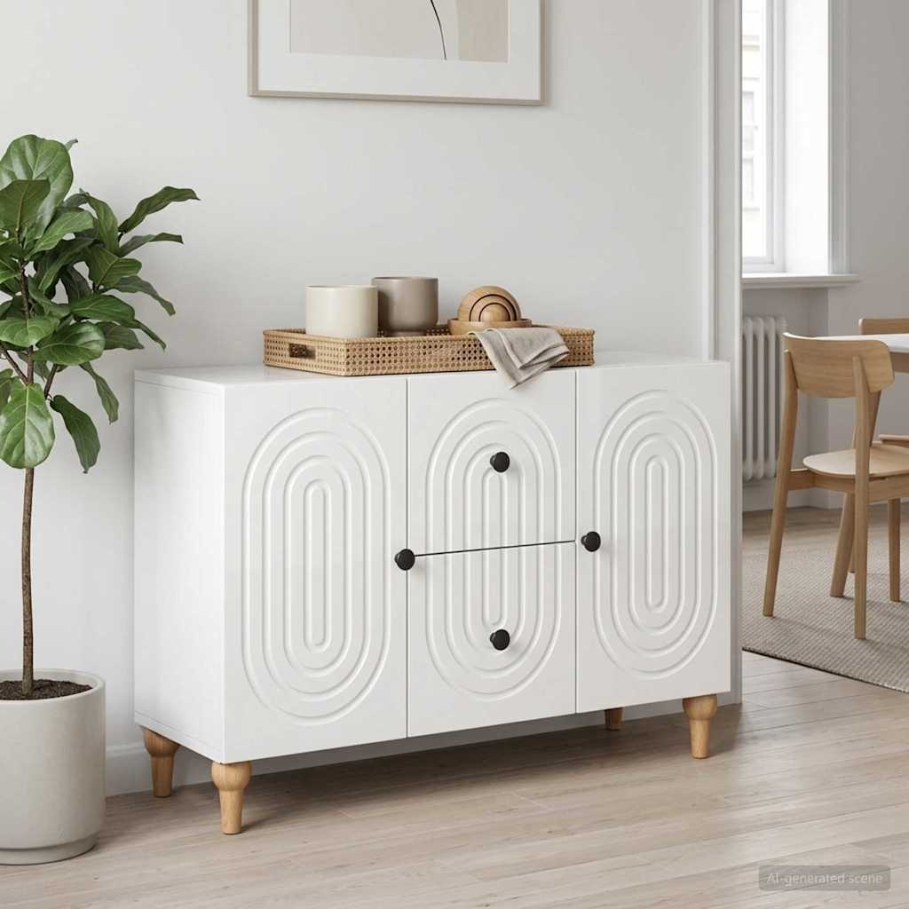 Televizní Skříň Bílá S Vysokým Leskem 89 X 34,5 X 60 Cm